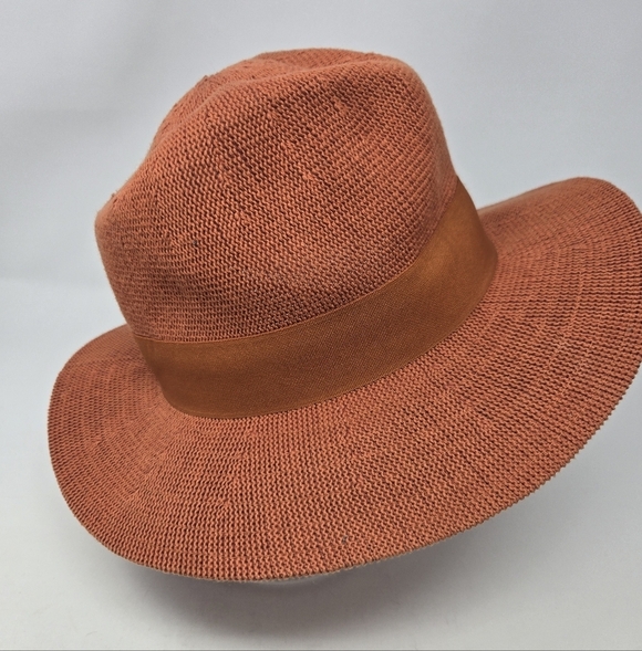 BY ANTHROPOLOGIE ROWAN RANCHER WIDE BRIM FEDORA BURNT ORANGE WOMEN OS BOHO HAT main image 8
